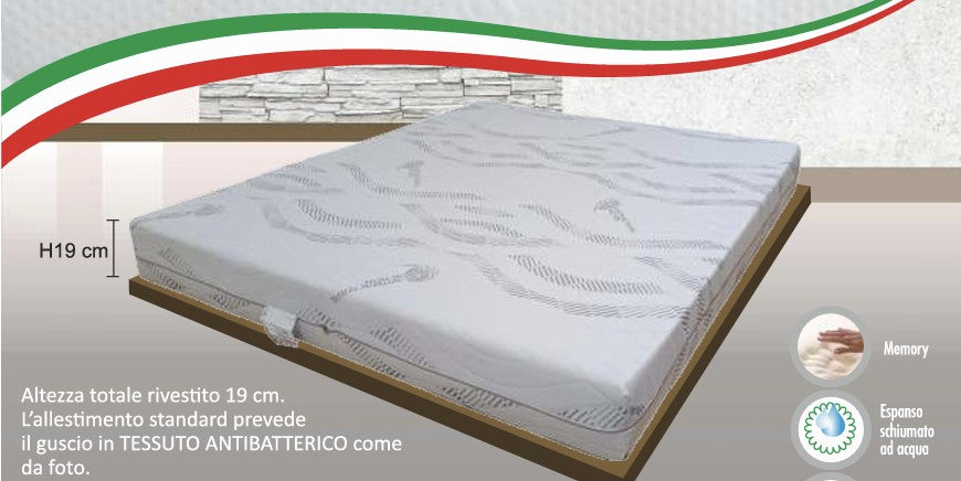 Materasso Matrimoniale 160x190 in Memory Foam - Altezza 19 cm - Direttamente da Fabbrica